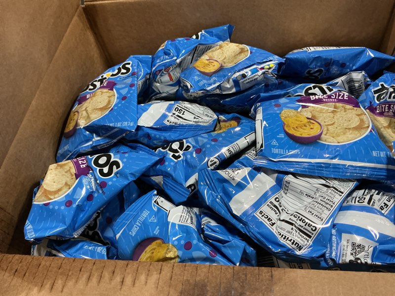 Condition photo showing New/Like New for Best by FEB/25/2025)Tostitos, Bitesize Rounds, 1 Ounce (Pack of 40) Bite Size Rounds