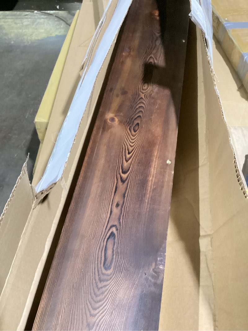 Condition photo showing Good Condition for fun memories fireplace mantel - handcrafted hollow rustic solid wood fireplace shelves, wall mounted floating shelf with invisible heavy duty wood bracket, 48" x 8" x 5", natural honey maple finish 48 x 8 x 5