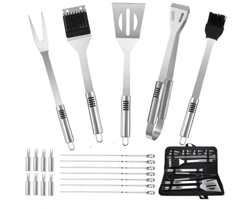 BBQ Accessories Kit - 20pcs Stainless BBQ Grill Tools Set