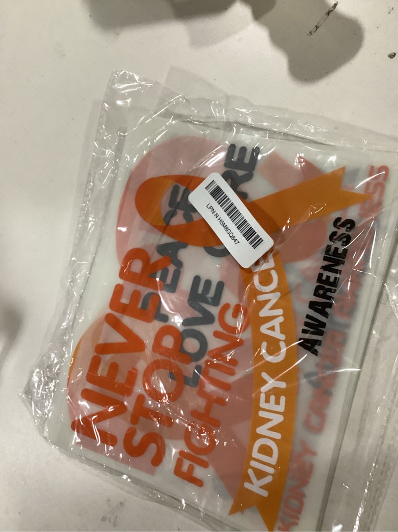 WANDIC 12 Pcs Orange Ribbon Iron ON Stickers Waterproof Decals Leukemia Lymphoma Awareness Stickers 