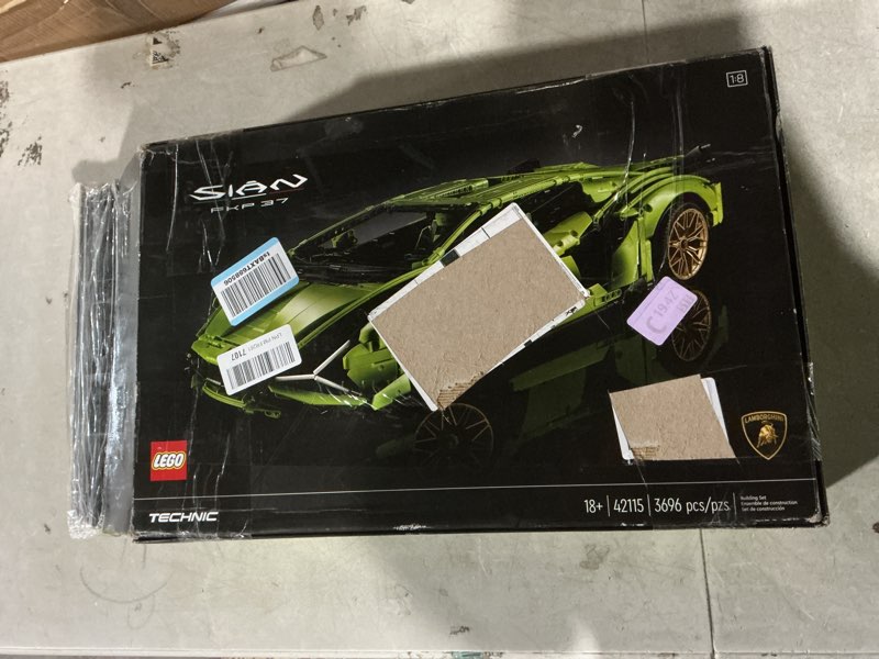 Condition photo showing Good Condition for lego technic lamborghini sián fkp 37 building sets for adults - detailed lamborghini model car kit for men & women, ages 18+ years - display in room as decor - 42115
