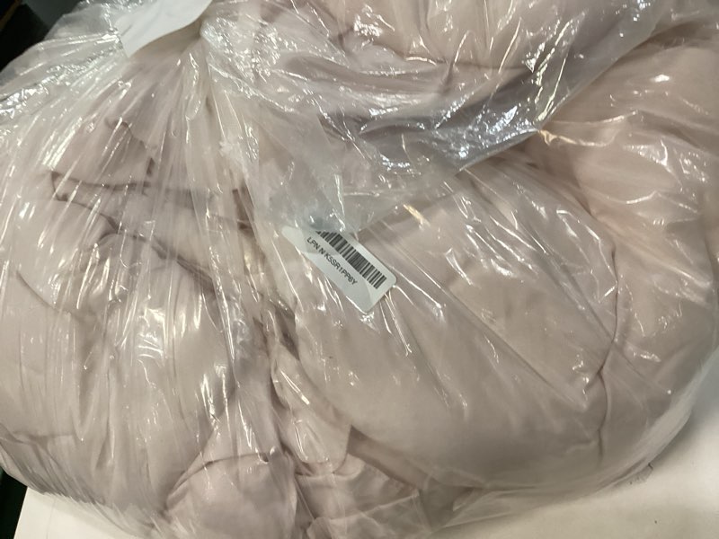 Condition photo showing As Is for Litanika Full Comforter Set Beige, 3 Pieces Khaki Ruffle Farmhouse Aesthetic Bedding Comforter Set, Lightweight Fluffy Microfiber Bed Set (79x90In Comforter, 2 Pillowcases)