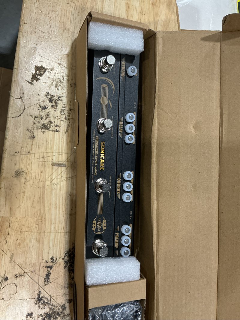Condition photo showing Good Condition for sonicake acoustic pedal guitar effect acoustic pedal multi effects preamp chorus delay reverb acoustic guitar pedal sonic wood with xlr output