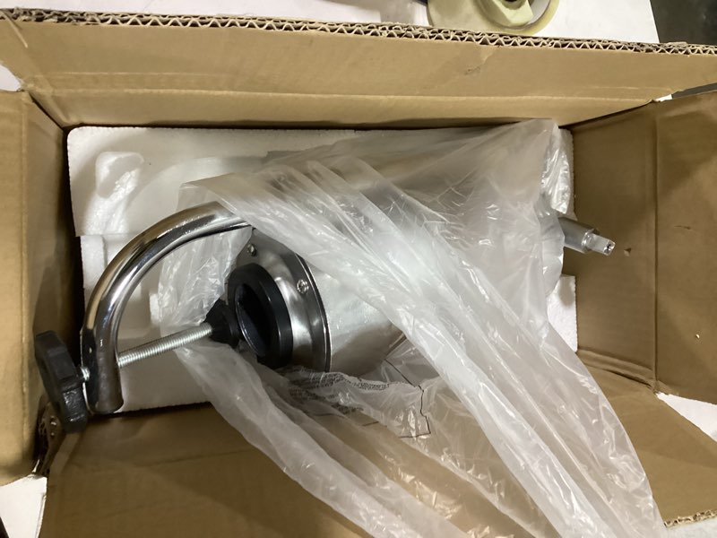 Condition photo showing As Is for similar to stock iem master feng sausage stuffer, stainless steel homemade sausage maker vertical meat filling kitchen machine, packed 8 stuffing tubes (2.5lbs vertical) mf-3002c 2.5lbs vertical