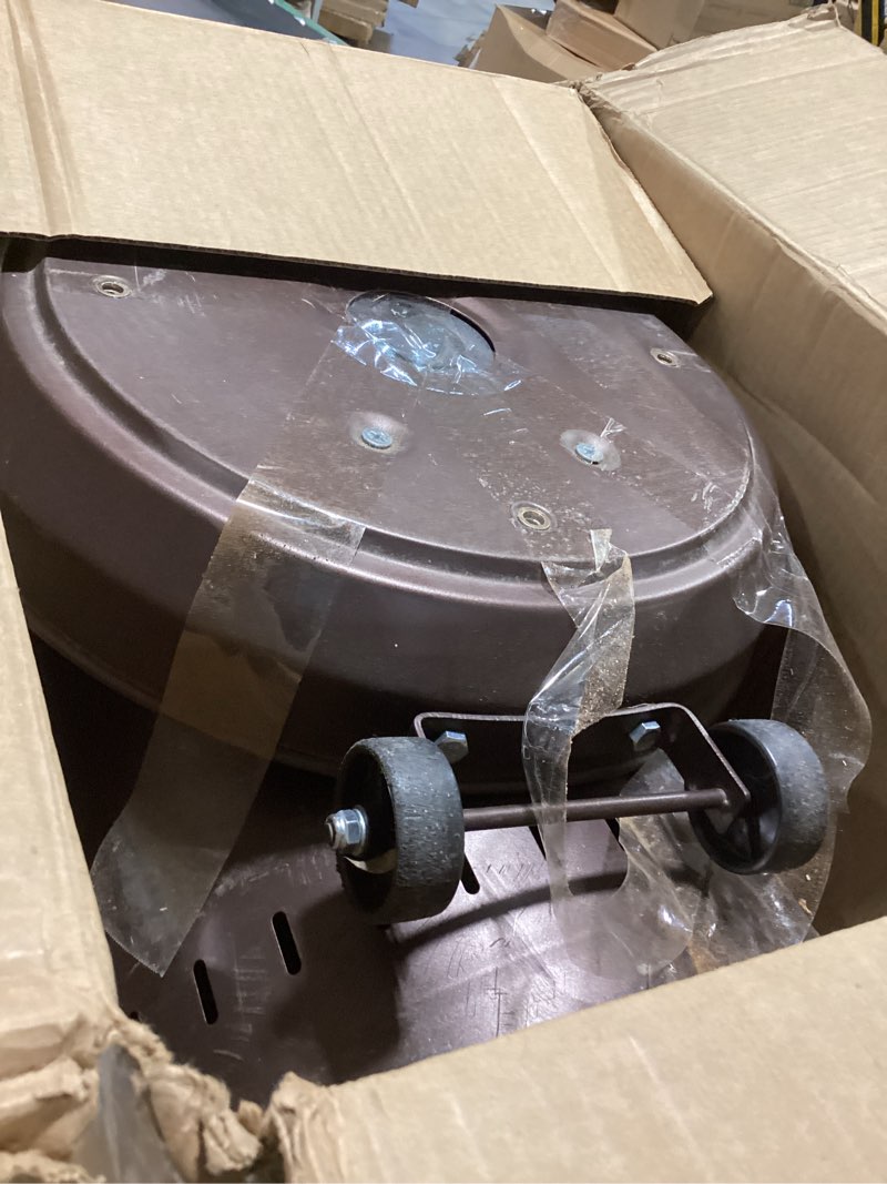 Condition photo showing Good Condition for amazon basics 46,000 btu portable outdoor propane patio heater with wheels, commercial & residential, easy to use, with water tank, havana bronze, 32.1 x 32.1 x 91.3 inches havana bronze powder coated