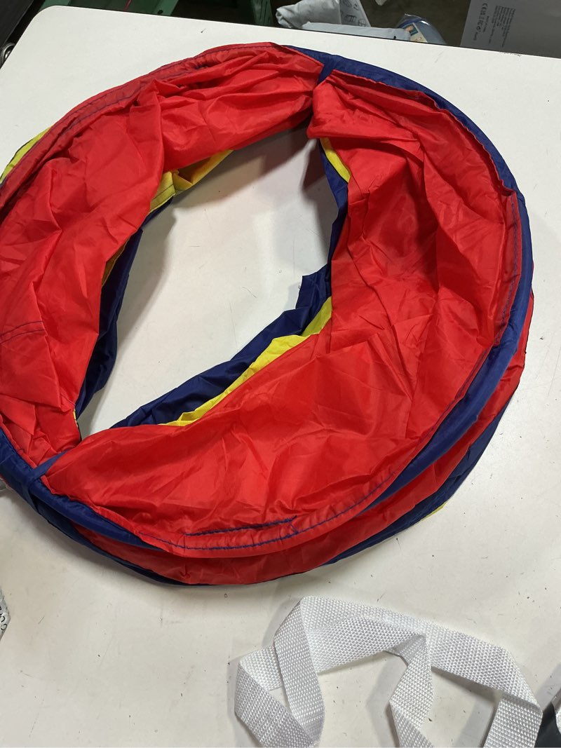 Condition photo showing As Is for pigpigpen pop up play tunnel tent for toddlers babies or dogs, indoor & outdoor toys for kids backyard playset. (red,yellow,blue) red,yellow,blue play tent