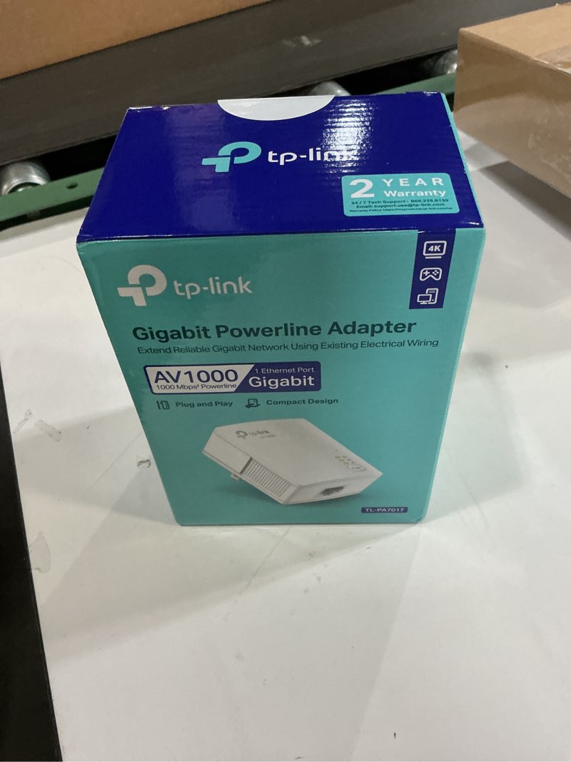 Condition photo showing New/Like New for TP-Link AV1000 Powerline Ethernet Adapter - Nano Size, Gigabit Port, PlugPair&Play, Ethernet Over Power, Power Saving Mode, Network Adapter,  (TL-PA7017)