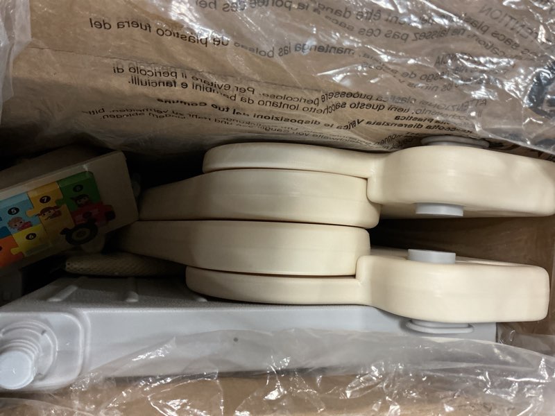 Condition photo showing Good Condition for Forbena Foldable Toddler Tower Kitchen Learning Stool Helper, Montessori Kids Standing Tower for Counter, Collapsible Adjustable Baby Child Step Stool with Safety Net for Bathroom Sink (Grey) Gray