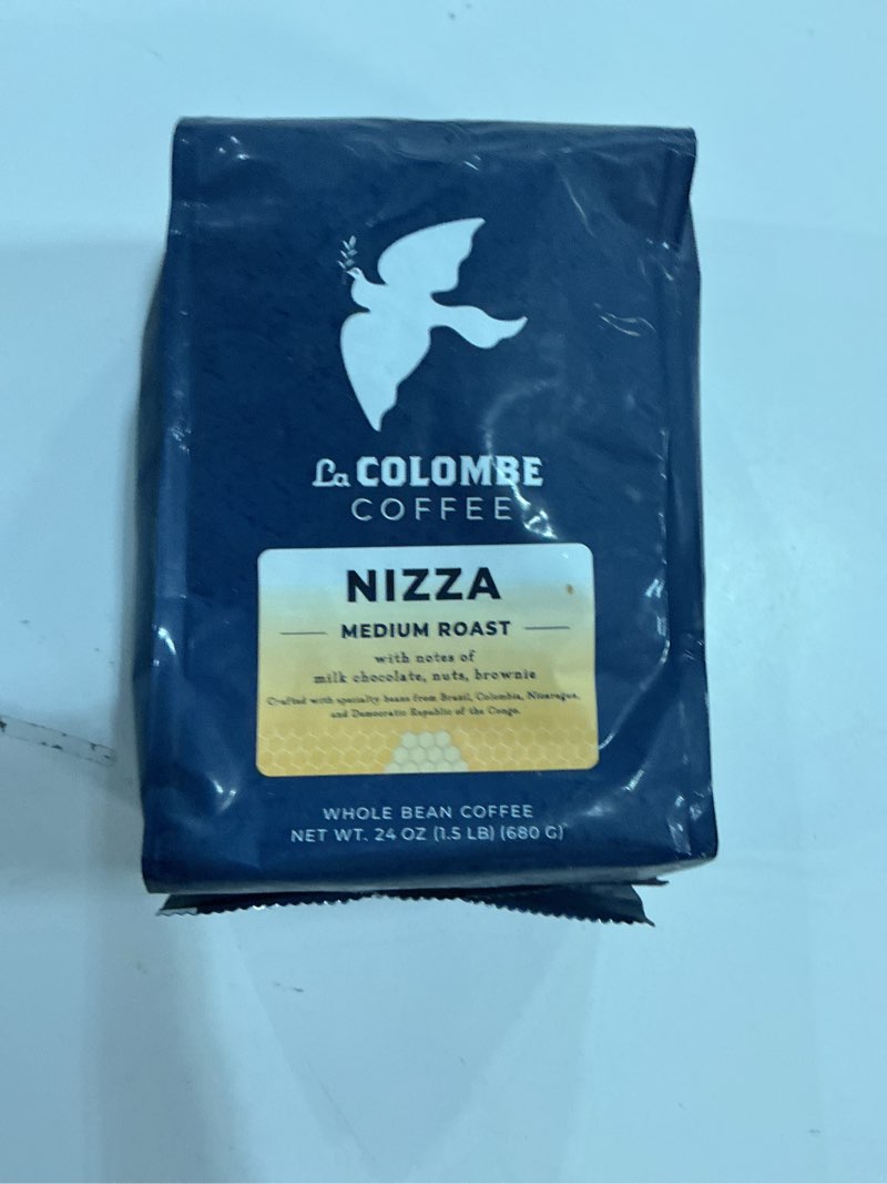 Condition photo showing Good Condition for La Colombe Nizza Medium Roast Whole Bean Coffee - Notes of Milk Chocolate, Nuts & Brownie with Honey-Sweet Roasted Nuttiness, 24 Ounce (Pack of 1) Nizza 24 Ounce (Pack of 1) (BEST BY 12/22/2025)