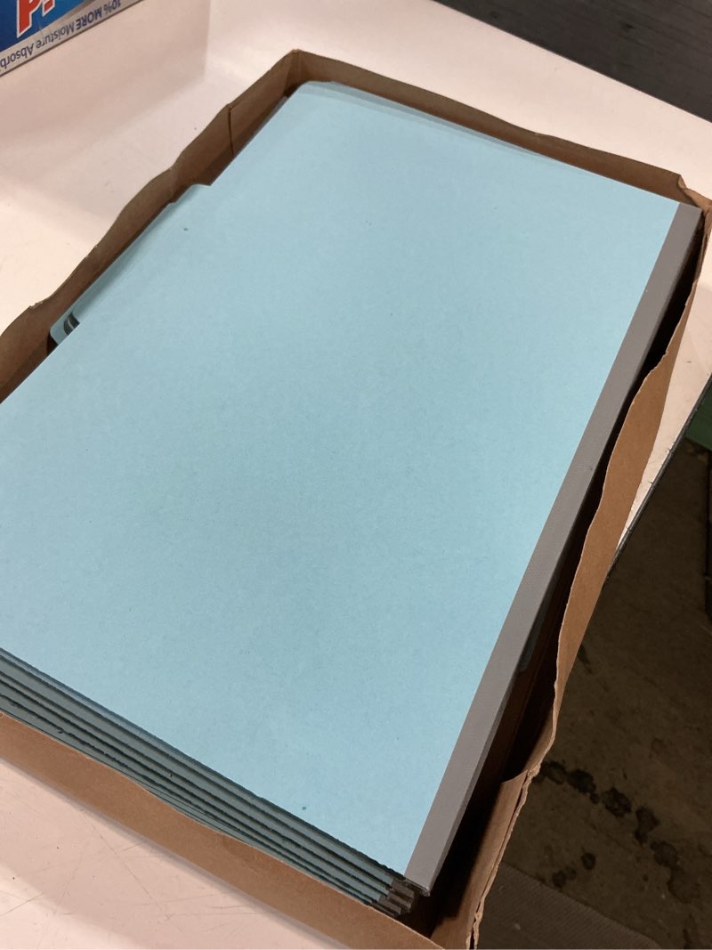 Condition photo showing Good Condition for smead file folders, end tab pressboard classification, legal size, 2 dividers, 2" expansion, safeshield fasteners, 100% recycled, green, 10 per box, shelf filing for office records green legal 2 dividers