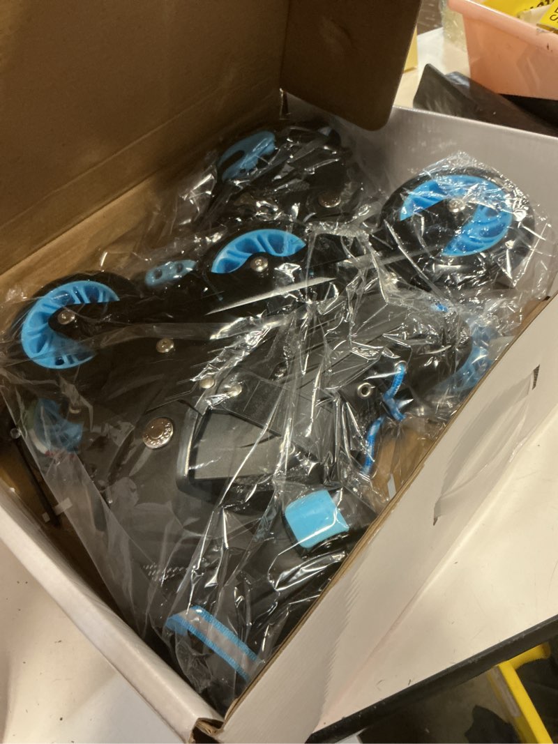 Condition photo showing New/Like New for zise m mammygol inline skates for boys and girls youth, 4 size adjustable roller skates with pu flashing wheels, aggressive inline skates high performance for kids age 6-12 blue large - youth (4-7 us)