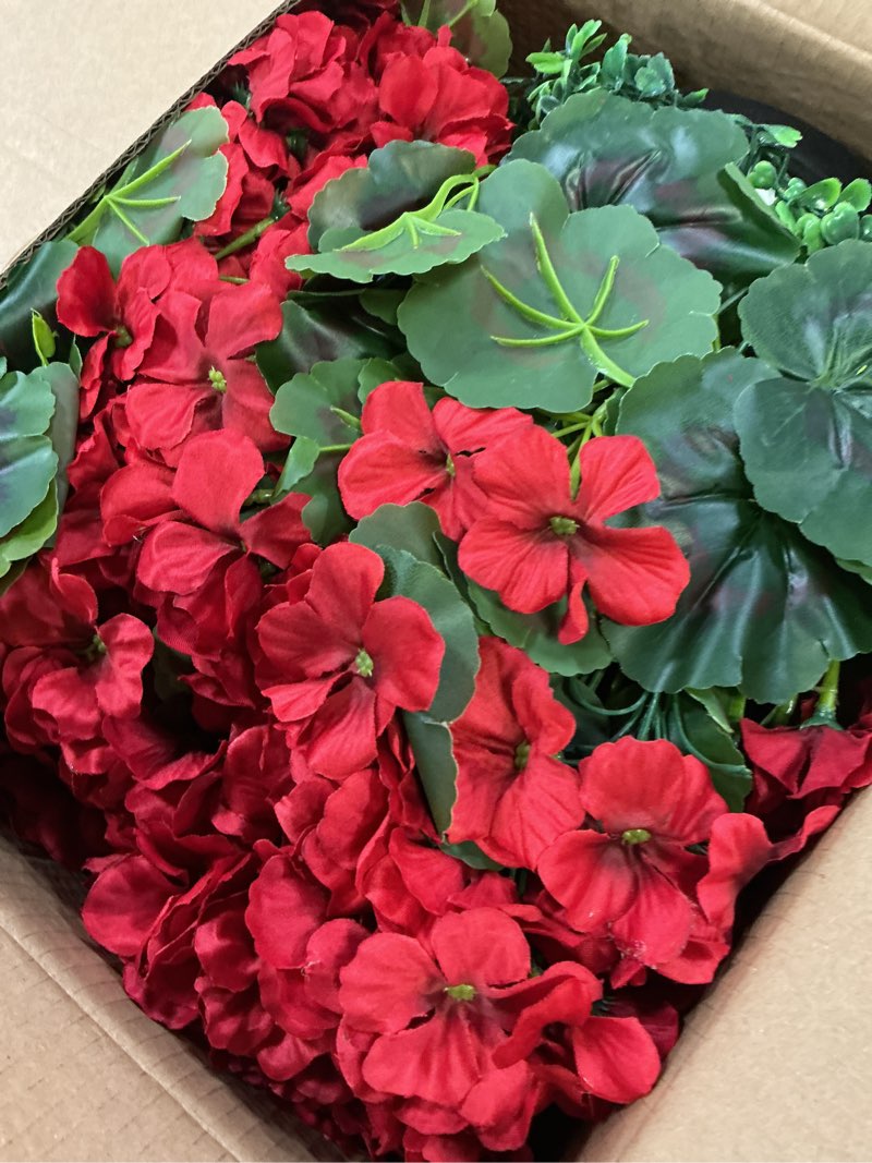 Condition photo showing New/Like New for qianyun artificial red geranium plant for outdoors – 19” faux geranium bush uv resistant fake outdoor plant for patio, garden, yard, porch decor (2, red) red 2