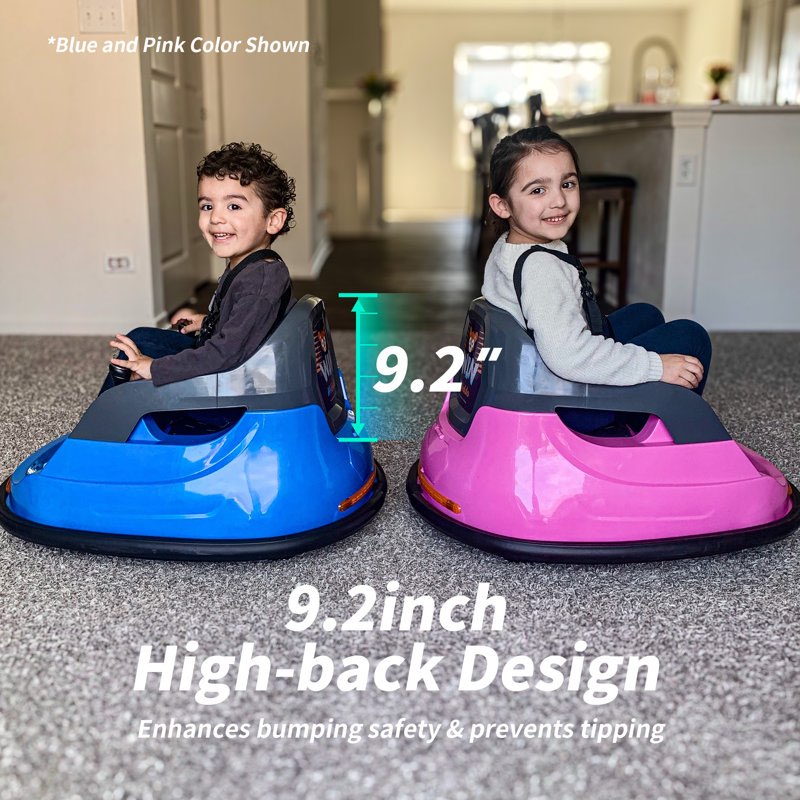 Bumper Car for Kids, 12V Ride on Toys Electric Bumper Car for Toddlers 1.5-5 with Remote, 3 Speeds black