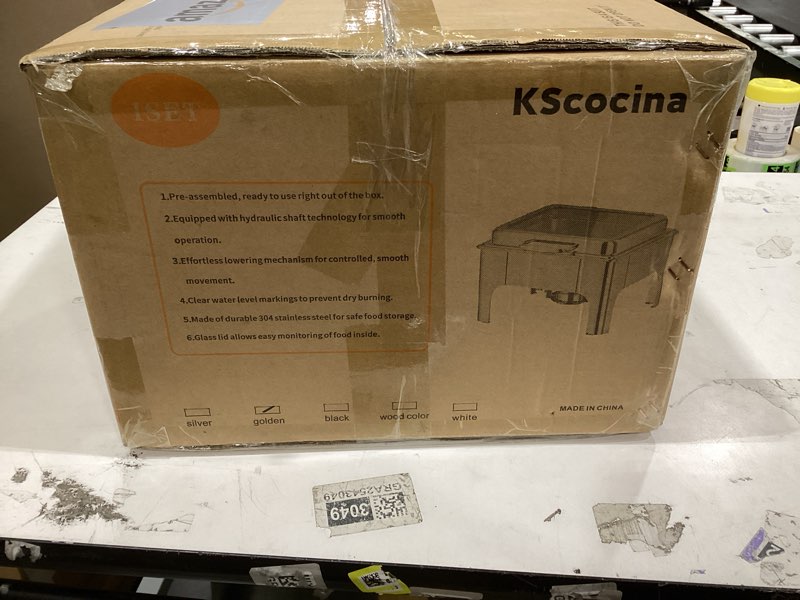 Condition photo showing New/Like New for chafing dish, high grade stainless steel