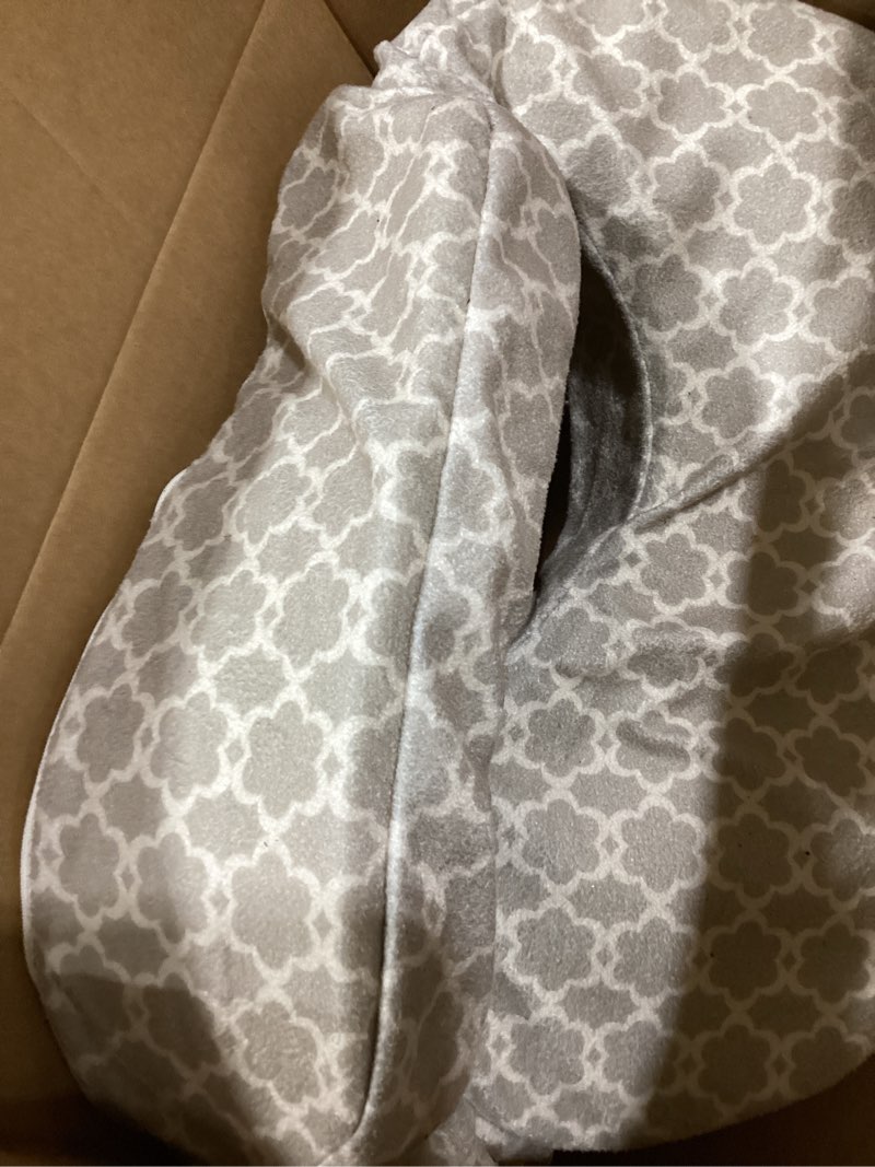Condition photo showing As Is for My Brest Friend Nursing Pillow - Deluxe - Enhanced Comfort w/ Slipcover - Ergonomic Breastfeeding Pillow For Ultimate Support For Mom & Baby - Adjustable Pillow W/ Handy Side Pocket, Flower Key Grey