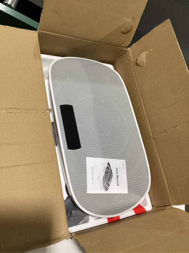 Condition photo showing New/Like New for merach vibration plate exercise machine, curved vibration plate for lymphatic drainage weight loss, vibrating plate with real-time calorie tracking on led display, workout equipment for home women men grey