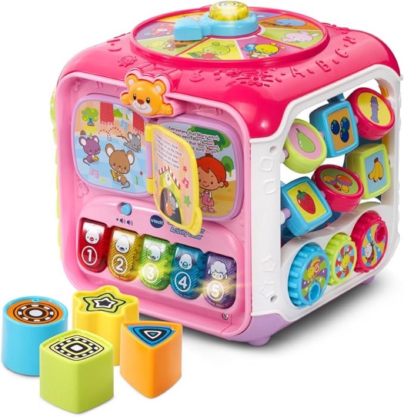 vtech sort and discover activity cube (frustration free packaging), pink