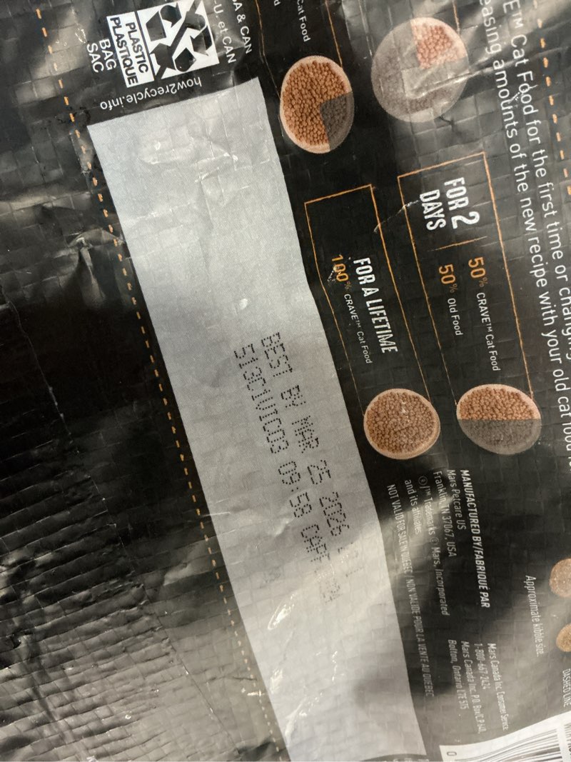 Condition photo showing New/Like New for (BEST BY MAR 25 2026)CRAVE Grain Free Adult High Protein Natural Dry Cat Food with Protein from Chicken, 10 lb. Bag Adult Chicken 10 Pound (Pack of 1)