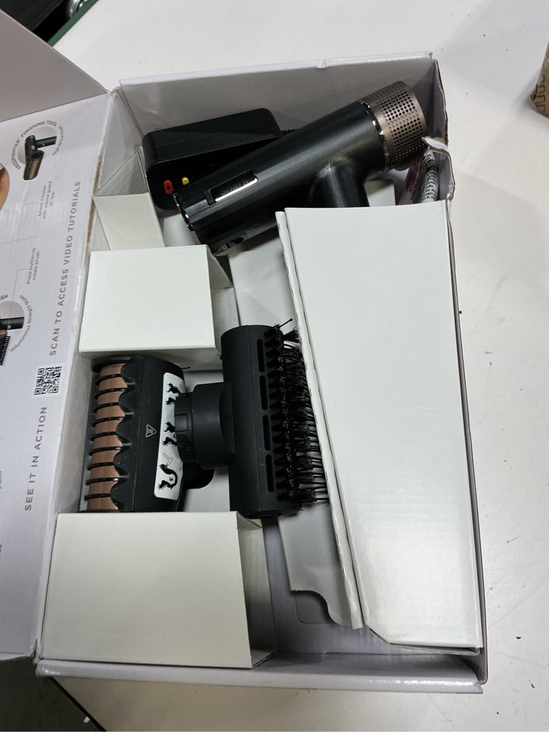Condition photo showing As Is for shark speedstyle pro professional performance high-velocity hair dryer system with scalp shield and iq speed styling & drying suite, straight and wavy hair, lightweight, ionic, no heat damage, hd731 speedstyle pro-straight & wavy hair