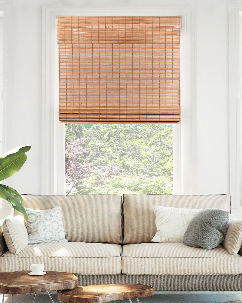  Chicology Cordless Bamboo Light-Filtering Roman Shades - 32"W x 64"