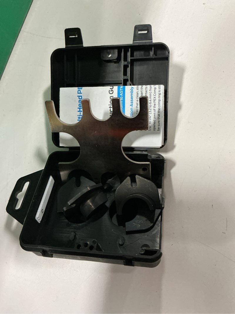Condition photo showing As Is for SharkBite PEX Crimp Tool Kit (missing tool, attachments only)