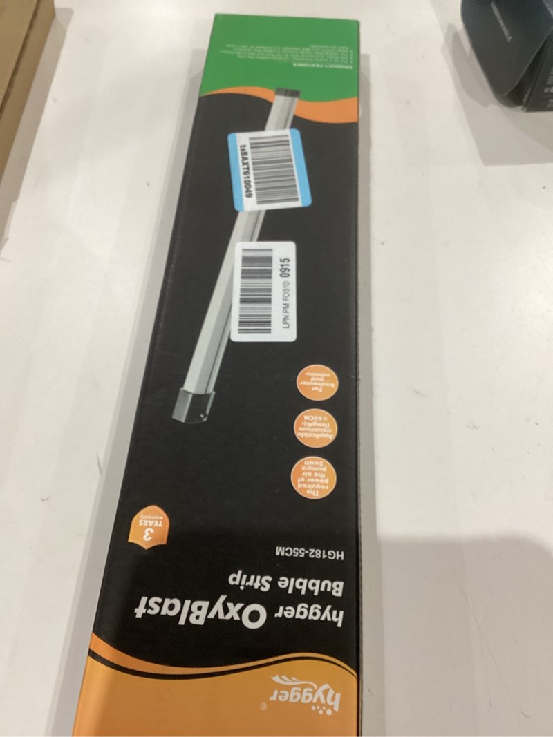 Condition photo showing Good Condition for hygger 21.7 Inch Long Aquarium Bubble Bar, Ultra-Fine Quiet Oxygen Diffuser Bubble Curtain Wall, Self-Sinking Design Fish Tank Bubbler Decorations for Freshwater Saltwater