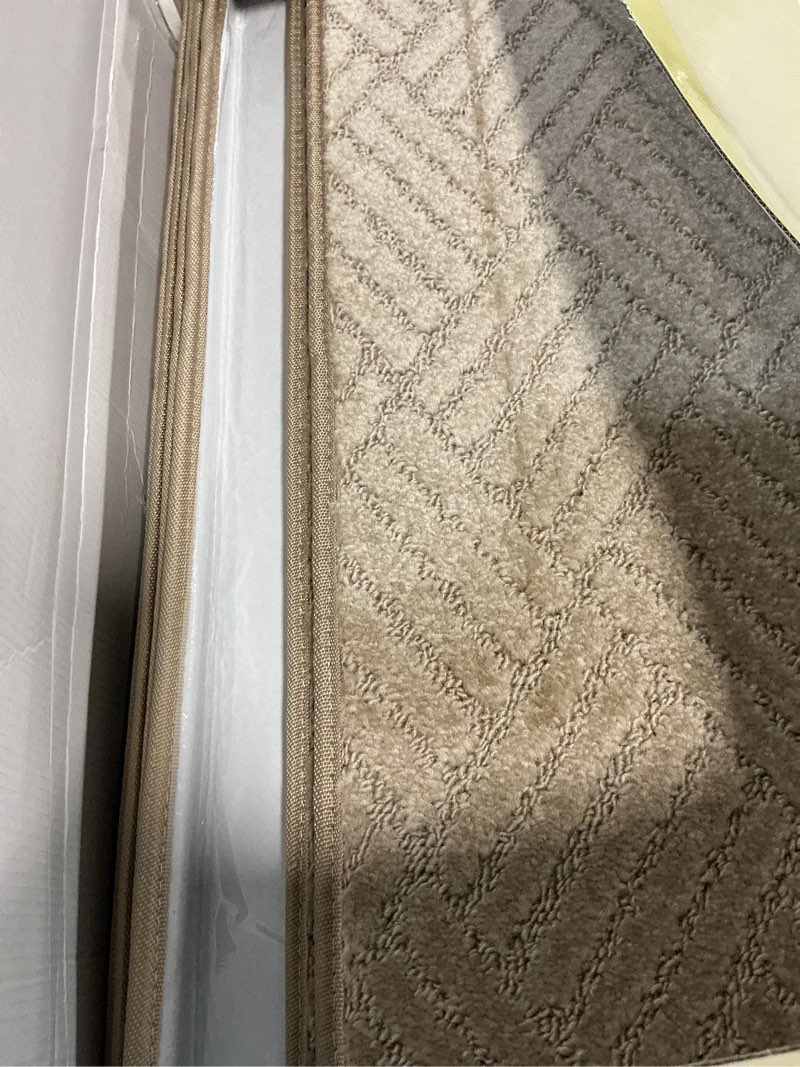 Condition photo showing New/Like New for mbigm bullnose non-slip stair treads w/reusable adhesive 14 pack 9.5" x 30" wooden steps protection - tpu backing with steel reinforcement - anti-slip solution basketweave beige non slip stair tread 9.5" x 30" beige - basketweave 14