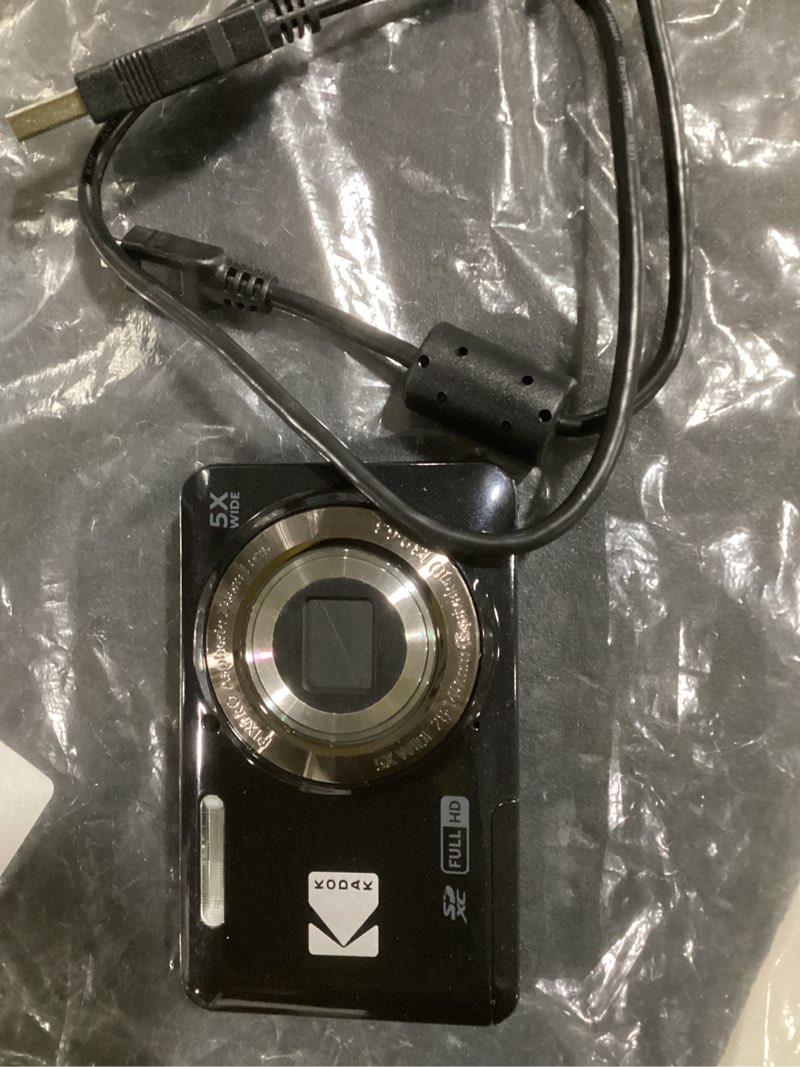 Condition photo showing As Is for kodak pixpro fz55-bk 16mp cmos sensor digital camera 5x optical zoom 28mm wide angle 1080p full hd video 2.7" lcd vlogging camera (black)
