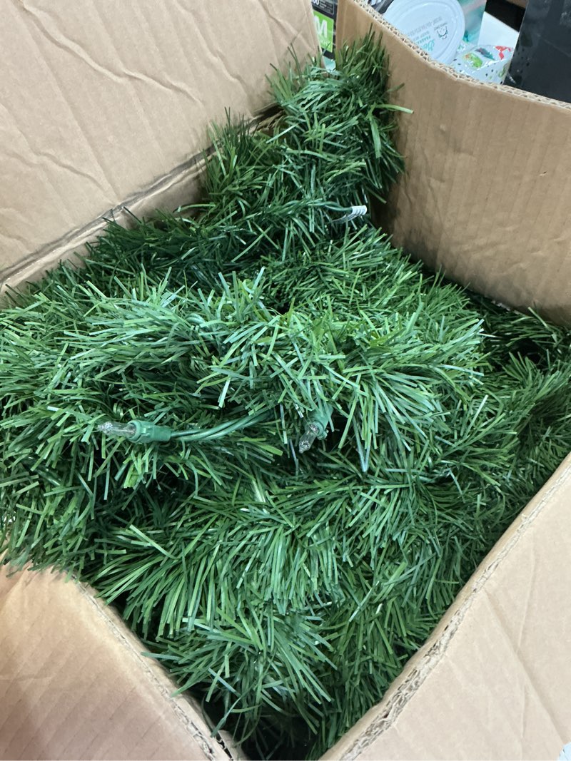 Condition photo showing Good Condition for n&t nieting 2 pcs christmas garland norfolk pine garland real touch faux christmas greenery xmas garland for mantle, table holiday winter indoor outdoor christmas decorations (9 ft) 9 ft 2