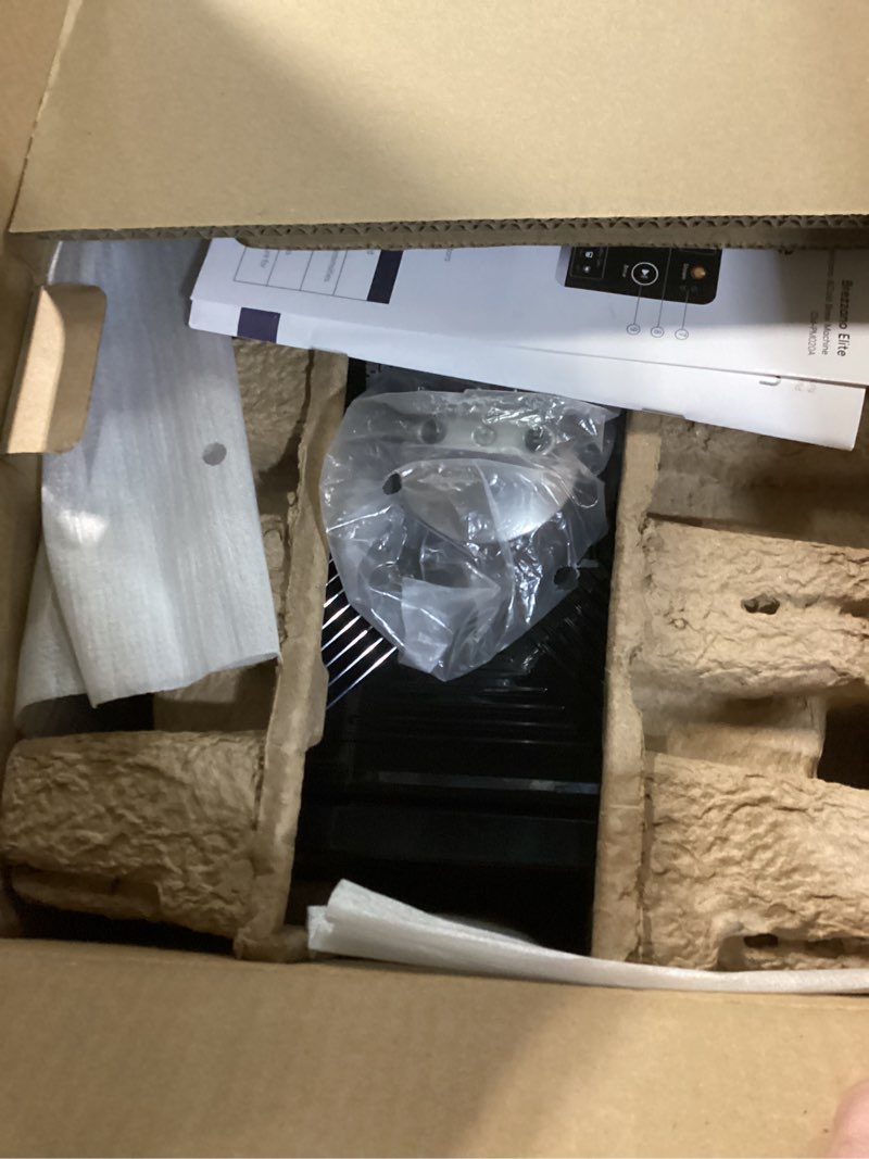 Condition photo showing Good Condition for ecozy 4-in-1 espresso machine and coffee maker combo with milk frother, all in one with cold brew & over ice, interactive touch screen, brezzano elite series for cappuccinos, lattes, americanos silver