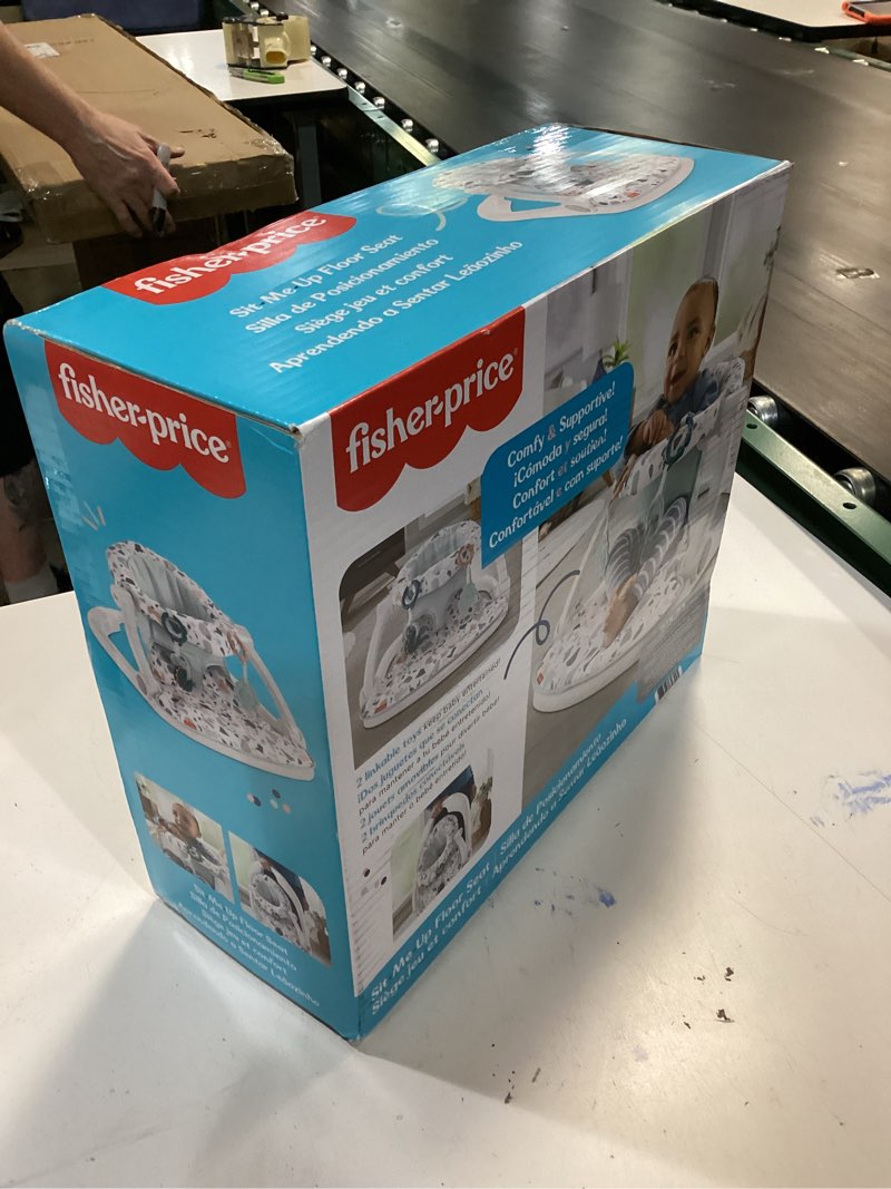 Condition photo showing New/Like New for Fisher-Price Portable Baby Chair Sit-Me-Up Floor Seat With Developmental Toys & Machine Washable Seat Pad, Pacific Pebble 1 Count Pacific Pebble