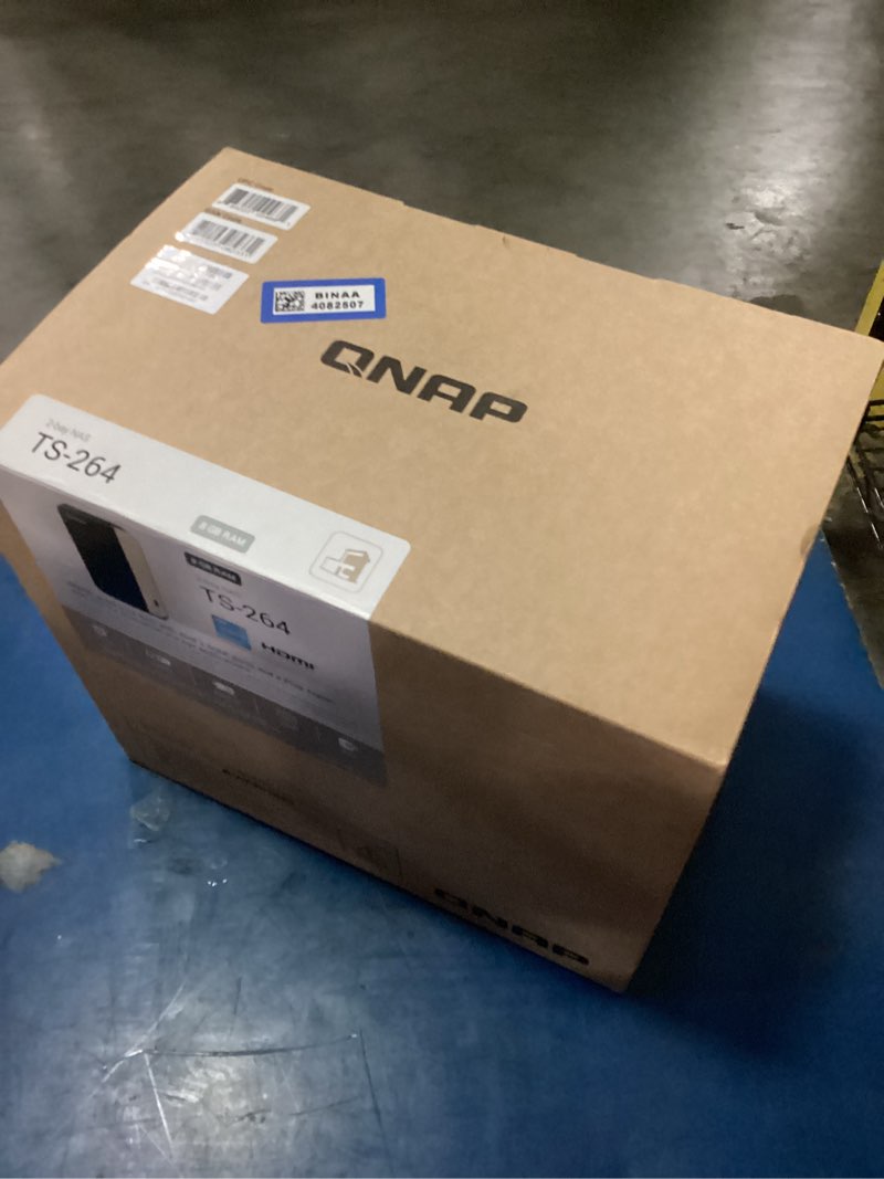 Condition photo showing New/Like New for qnap ts-264-8g-us 2 bay high-performance desktop nas with intel celeron quad-core processor, m.2 pcie slots and dual 2.5gbe (2.5g/1g/100m) network connectivity (diskless)