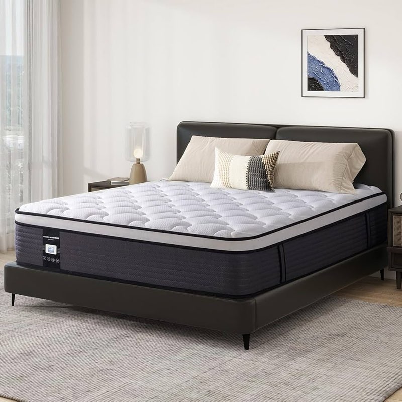Condition photo showing New/Like New for Full Size Mattress, 12 Inch Hybrid Memory Foam Full Mattress in a Box, Pressure Relief for Back Supp