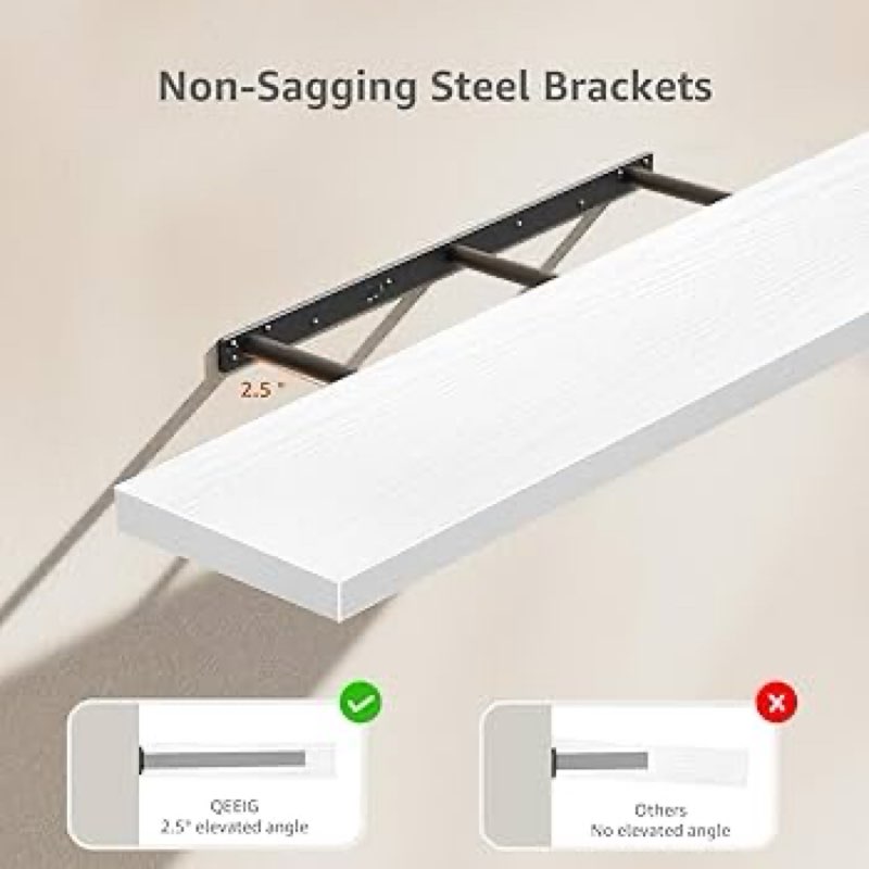 qeeig floating shelves for wall 47.2" extra long - wall