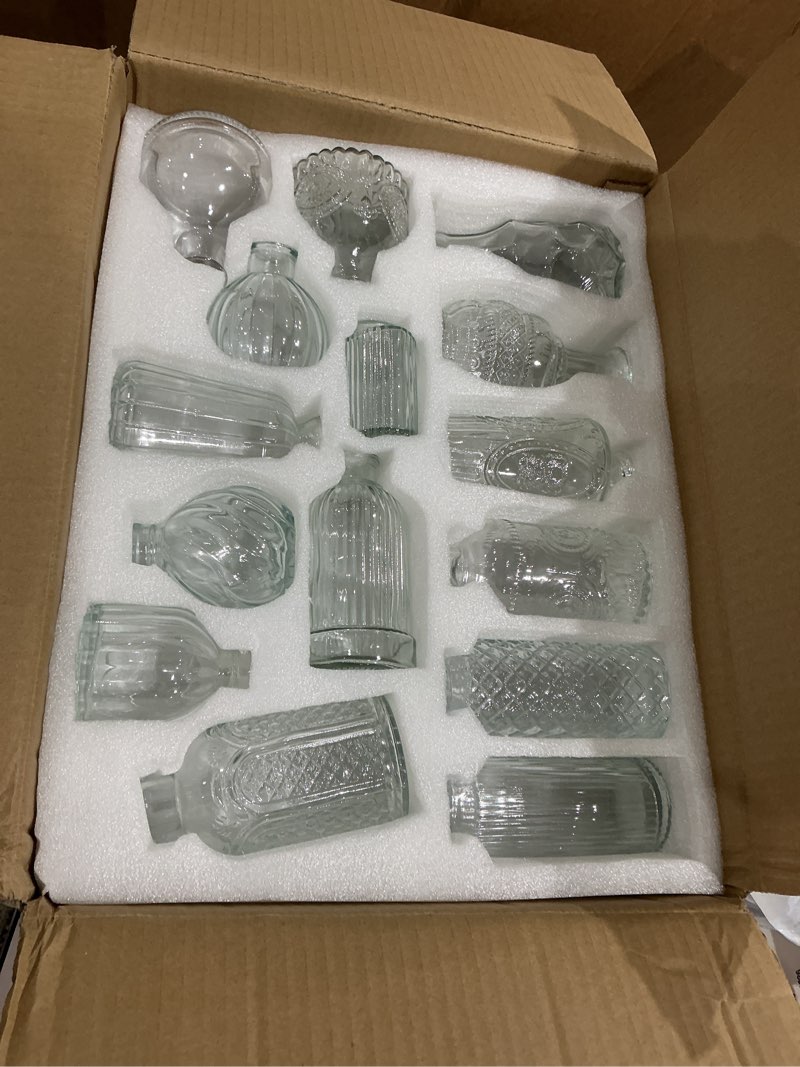 Condition photo showing New/Like New for glass bud vases in bulk set of 30 pcs,small glass vases for flowers as wedding centerpieces for tables,clear flower vases suitble for wedding decorations,christmas home decor (clear, 30 pcs) clear 30 pcs