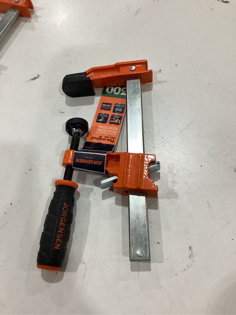 Condition photo showing As Is for jorgensen 4 in. x 2 in. d light duty bar clamp 300 lb