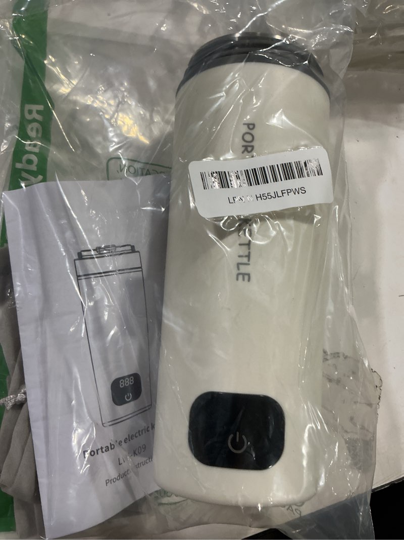 Condition photo showing As Is for hdq 2026 travel kettle, 110v~240v any voltage portable kettle for travel, 6 temperature controls portable water heater, 316 stainless steel small electric kettle, auto shut off & boil dry protection