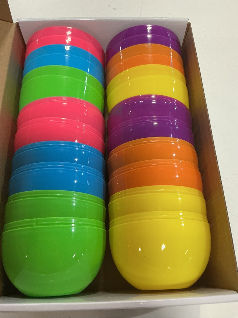 Condition photo showing New/Like New for 12 pcs jumbo easter eggs 6 inch giant plastic bright solid easter eggs assorted colors large fillable easter egg for easter party favor easter eggs hunt easter basket stuffers fillers classroom prize 12 colorful jumbo eggs