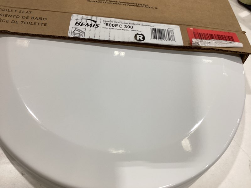 Condition photo showing Good Condition for bemis 500ec 390 toilet seat with easy clean & change hinges, 1 pack round, cotton white round basic