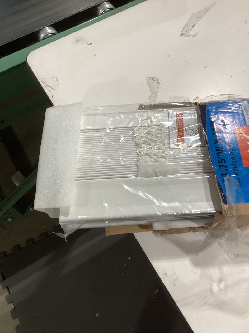 Condition photo showing As Is for Lotus & Windoware Cordless, 2 Inch Faux Wood Blind, 34\" Wide x 60\" Long, Window Blinds, Blinds & Shades, Blinds for Indoor Windows, Embossed, Bright White SIMILAR NOT EXACT ITEM  INCOMPLETE 