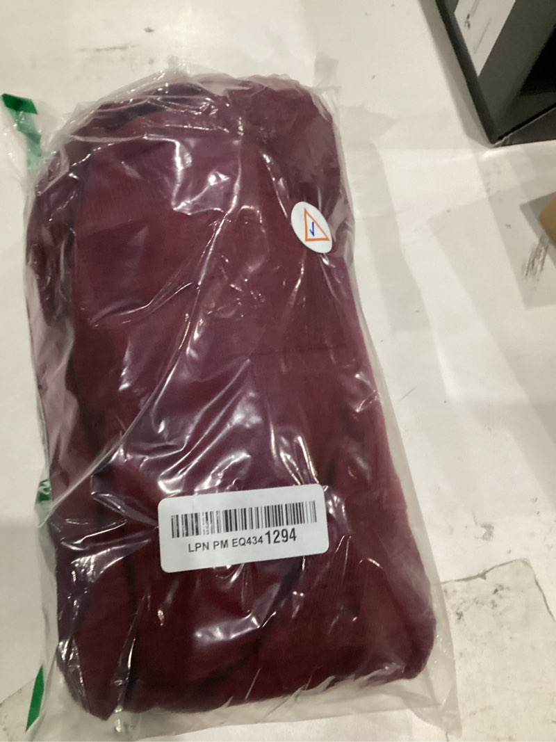 Condition photo showing New/Like New for QACOHU Womens Fall Long Sleeve Ribbed Knit Sweater Crewneck Casual Slim Fit Pullover Jumper Tops B-wine Red Medium