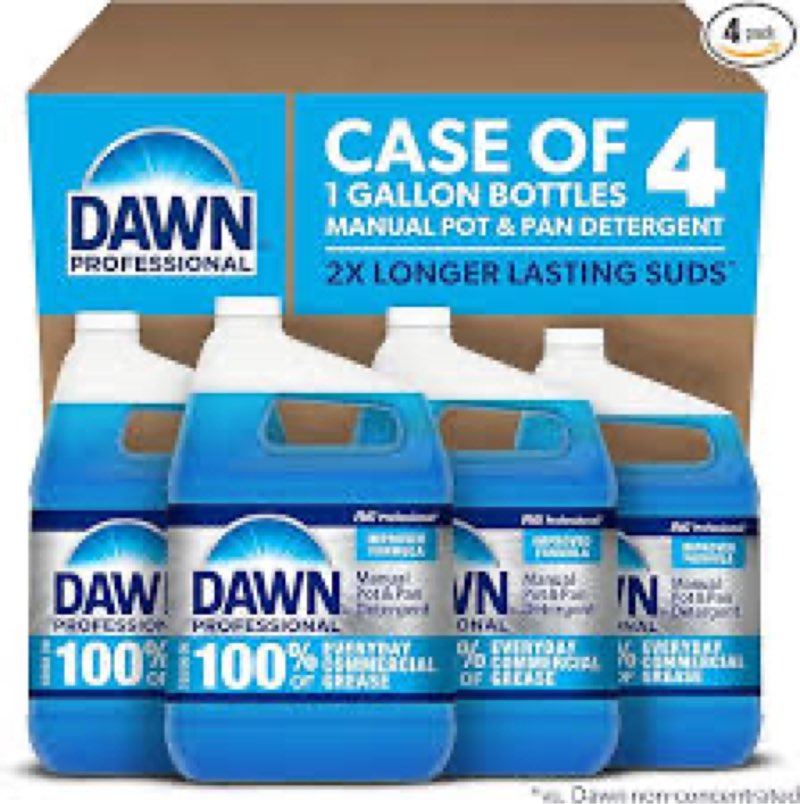 Dawn Professional Pot and Pan Detergent, Regular Scent, 3.8l (Case of 4)