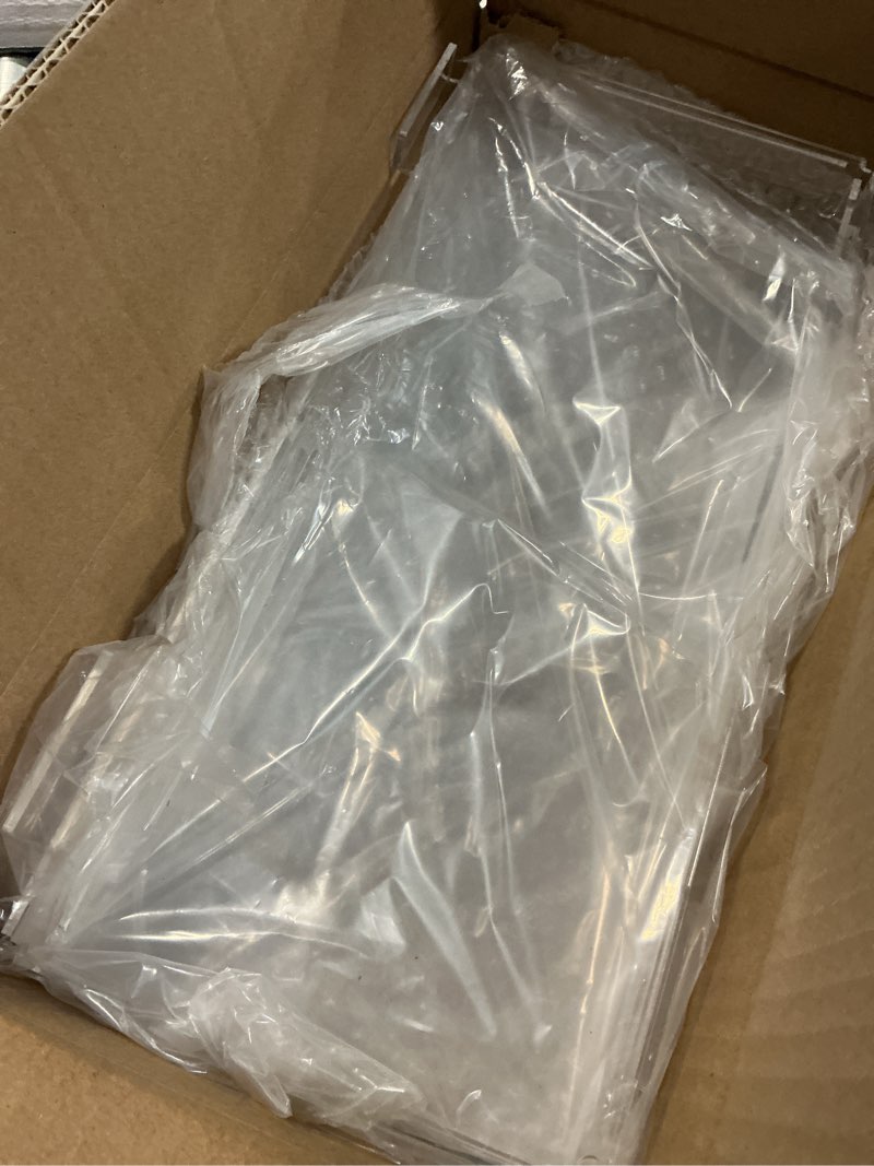 Condition photo showing Good Condition for yalikop 4 pcs slatwall shelves clear acrylic slatwall shelves organizer wall mounted hanging accessories plastic panel display shelf for retail store boutique garage home(fenced style,14 x 6 inch) 14 x 6 inch fenced style