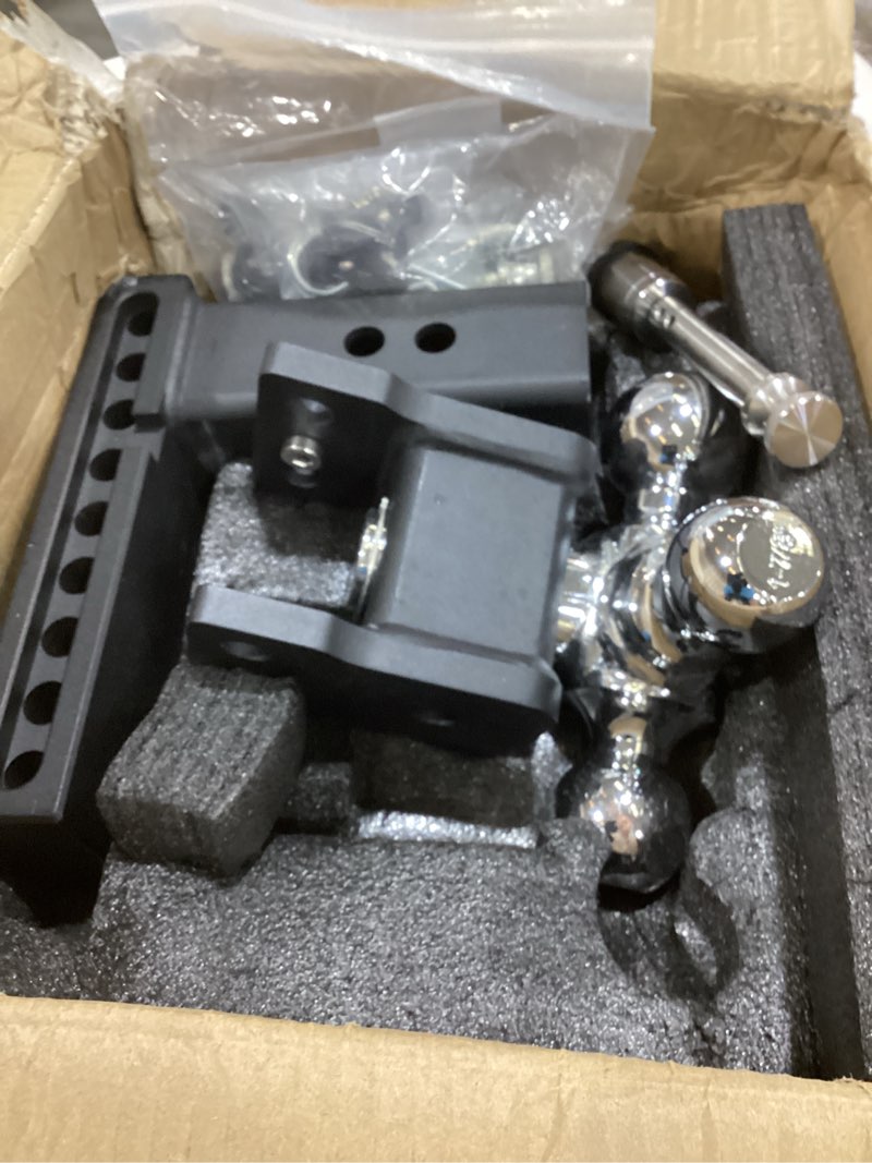 Condition photo showing Good Condition for metoware trailer hitches, adjustable trailer hitch ball mount-fits 2.5" receiver-heavy duty drop hitch, tri-ball (1-7/8" x 2" x 2-5/16") 6" drop/rise, 18,000 gtw and anti-theft stainless steel lock