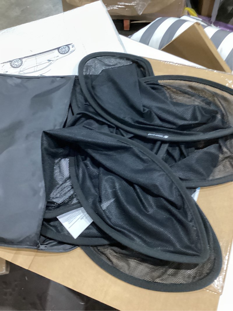 Condition photo showing Good Condition for tesla model y juniper glass roof sunshade, 2-piece mesh panoramic sunroof shade for front and rear roof, uv protection, heat insulation, foldable with storage bag model y juniper/launch black mesh(2 in 1)