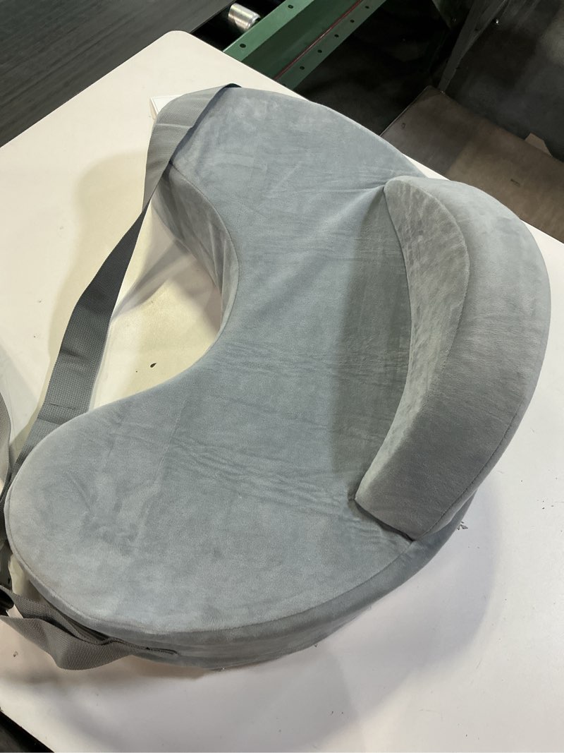 Condition photo showing As Is for Momcozy Innovative Safety Guard Nursing Pillow - Firm & Springy Memory Foam - Stable, Ergonomic Support & Comfort - Wider Breastfeeding Cushion, Adjustable, Removable Cover, Baby Safety Certified Grey ( Premium Memory Foam ) CozyLite