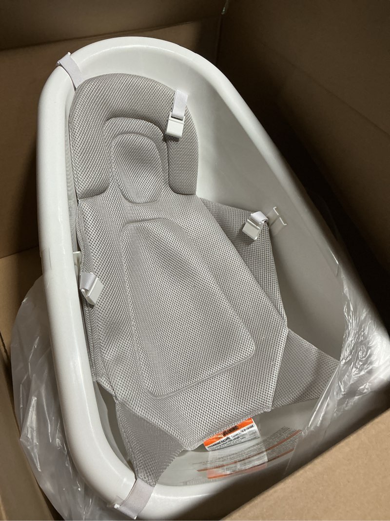 Condition photo showing As Is for Regalo Baby Basics 3-in-1 Grow with Me Bath Tub, Award Winning Brand, Adjustable As Your Baby Grows, Includes Foam Padded Air Mesh Sling, Drying Hook, 3-in-1 Bath Tub