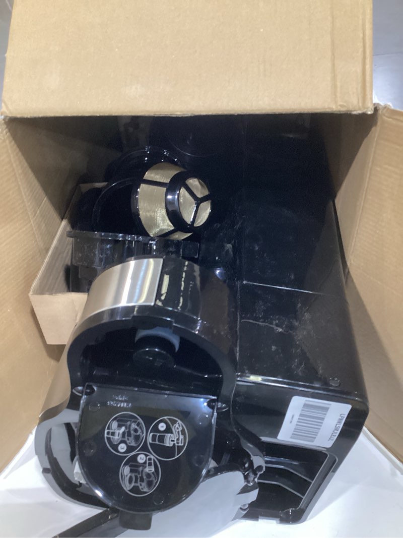 Condition photo showing Good Condition for Hamilton Beach 2-Way Programmable Coffee Maker, 12 Cup Glass Carafe And Single Serve Coffee Maker, Black with Stainless Steel Accents, 49980RG 12 Cup Black