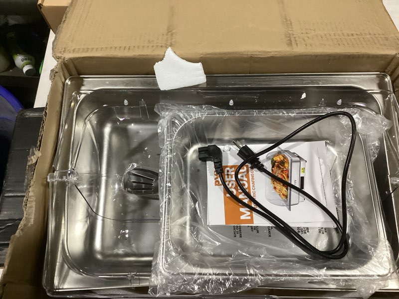Condition photo showing Good Condition for PYY Electric Chafing Dish Buffet Set, Roll Top Chafing Dish, Stainless Steel Chaffing Server Set Chafer for Catering,Buffets (2 Half-Size with Lid) B-Half size
