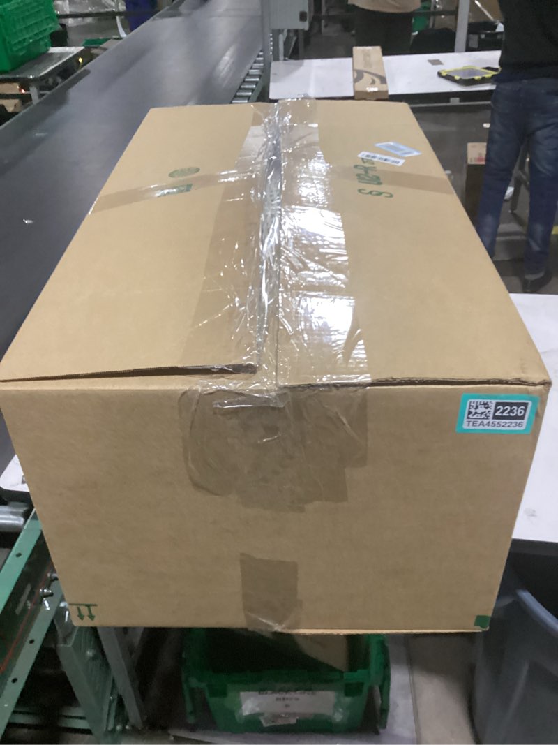 Condition photo showing As Is for Loloi II LPF0040 Black/Ivory 18'' W x 18'' D x 18'' H Pouf